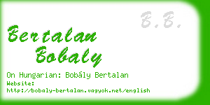 bertalan bobaly business card