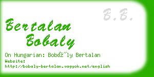 bertalan bobaly business card